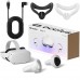 Oculus Quest 2 — Advanced All-in-One Virtual Reality Gaming Headset — 128GB Video — White — Family Holiday Gaming Bundle — BROAGE Silicone Face Cover & 16ft USB Type-C Link Cable