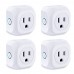 Smart Plug, JUANWE WiFi Smart Outlet 4 Pack Work with Alexa, Echo and Google Assistant with Timer Function Remote Control Your Home Appliances, No Hub Required, FCC CE Certificated, White