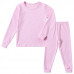 Kids Winter Thermal Underwear Long Johns Set Girls Pajamas Warm Base Layer Set (Pink,8T)